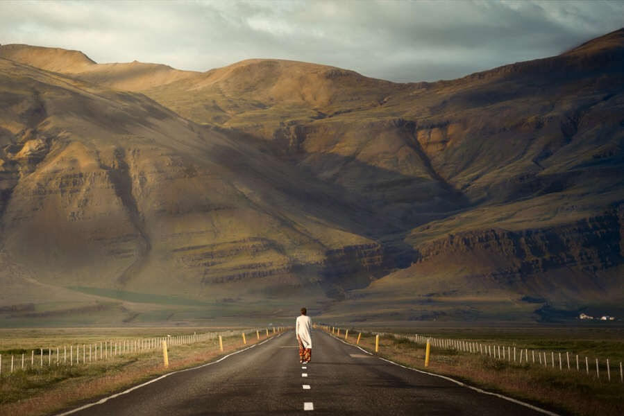 Woman enjoying the majestic views of an scenic drive in Iceland