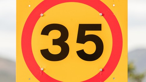 Speed limit road sign