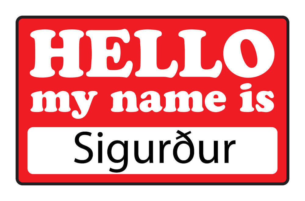 Icelandic name on a name tag