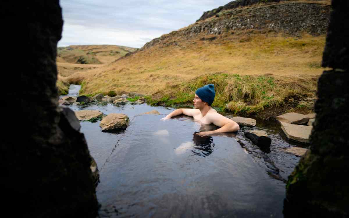 Hrunalaug hot spring in Iceland